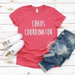 Chos Coordinator Heather Red Graphic Tee. S,M,L,XL